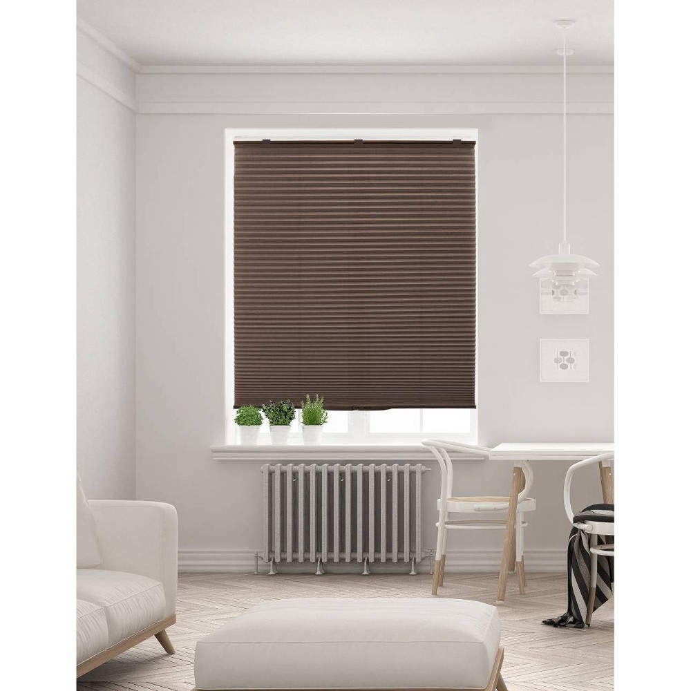 1pc 48"x64" Light Filtering Cordless Cellular Honeycomb Window Shade Brown - Lumi Home Furnishings: Indoor Blinds, Wall Mount