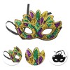 Unique Bargains Colorful Sequins Party Mask Purple Green Yellow 1Pc - 3 of 4