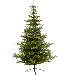 Nearly Natural 9-ft Layered Washington Spruce Artificial Christmas Tree with 750 Clear LED Lights and 2055 Bendable Branches - 1 of 4
