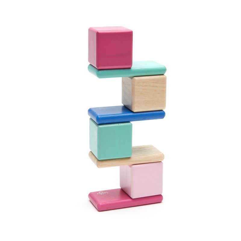 Tegu Magnetic Wooden Blocks, 8-Piece Pocket Pouch, Blossom, 3 of 10