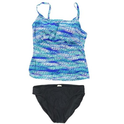 Island Escape Womens High Neck Shaper 2 Piece Tankini