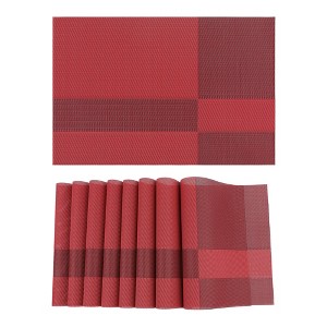 REGALWOVEN PVC Washable Wipeable Non-slip Placemats 18" x 12" 8 Pcs - 1 of 4