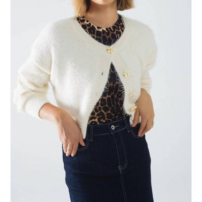 Women's Flower Button Cardigan - Q2