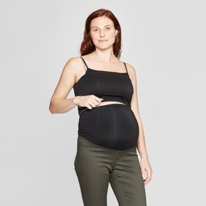 Maternity Crossover Panel Skinny Pants - Isabel Maternity by Ingrid & Isabel Dark Green 4, Women