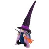 Northlight Gnome Witch with Broom and Pointy Hat Halloween Figure - 14" - Black and Purple - 4 of 4