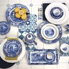 Spode Blue Italian Pickle Dishes, Set of 2 - 8.5-Inch Porcelain Appetizer Trays with Scroll Border & Countryside Artwork - 3 of 4