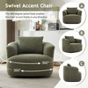 Whisen 38.2" Upholstered Swivel Barrel Chair with Pillow - 3 of 4