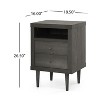 NicBex Modern Wooden Nightstand Bedside Table with 2 Drawers and Open Shelf for Bedroom and Living Room - 2 of 4
