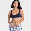 Women's Pointelle Ruched Front Scoop Bralette - Wild Fable™ - 3 of 4