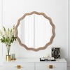 Whisen Round Scalloped Wavy Wall Mirror, Modern Decorative Bathroom or Entryway Mirror, 23.63” - Antique Natural - 4 of 4