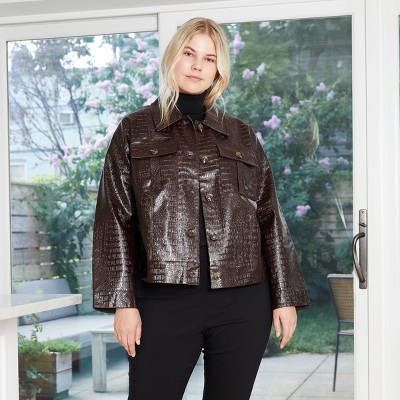 target plus size leather jacket