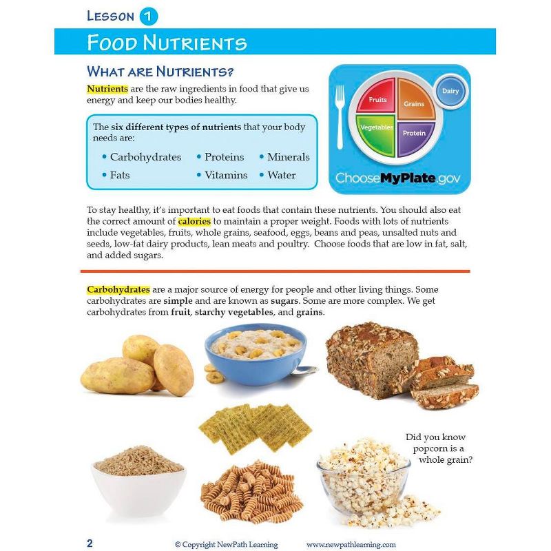Sportime MyPlate Food & Nutrition Student Learning Guide, 44 Pages, Grade 1 to 4, 2 of 4