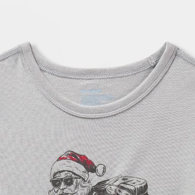 Cat & Jack Kids' 2pk Adaptive Short Sleeve Christmas 'Dino Party/Santa Skate' Graphic T-Shirt - Cat & Jack™ Pine Green/Heather Gray XL — фото 3