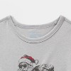 Kids' 2pk Adaptive Short Sleeve Christmas 'Dino Party/Santa Skate' Graphic T-Shirt - Cat & Jack™ Pine Green/Heather Gray - 3 of 3