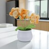 Unique Bargains Artificial Plants Hand-Knit Puff Flower Pot DIY Kit Yarn 1.97"x1.97"x5.51" 1 Pcs - 2 of 4