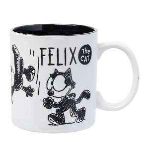 Silver Buffalo Felix the Cat Hand Drawn 20oz Wax-Resist Ceramic Mug - 1 of 4