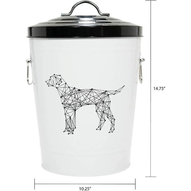 Amici Pet Zentangle Dog Food Large Metal Storage Bin, 17 lbs, Airtight Seal, Removable Lid, Metal Handle for Convenient and Stylish Storage,260 oz., 3 of 7