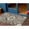 HomeRoots 3' X 5' Chocolate And Taupe Damask Washable Indoor Outdoor Area Rug - 2 of 4