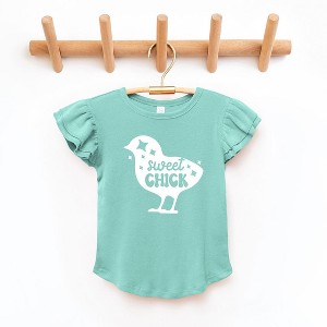 The Juniper Shop Sweet Chick Chick Toddler Flutter Sleeve Tee - 1 of 2