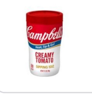 Campbell's Creamy Tomato Microwaveable Sipping Soup - 10.75oz : Target