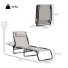 2 Folding Chaise Lounge Pool Chairs with 4-Position Reclining Back, Pillow, Breathable Mesh & Bungee Seat - 3 of 4