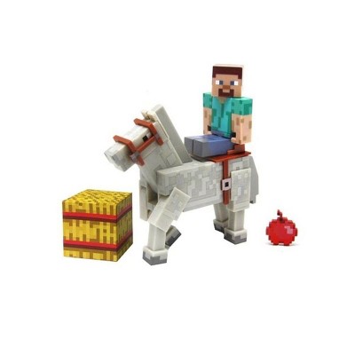 PowerHouse Toys LLC Minecraft 3" Action Figure 2-Pack: Steve with White Horse