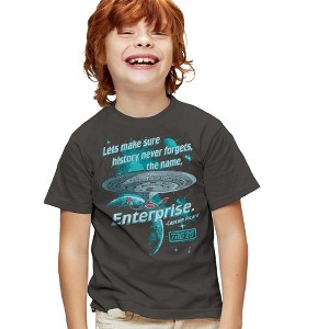 Boys' Star Trek Never Forget T-Shirt Charcoal Small - 1 of 4