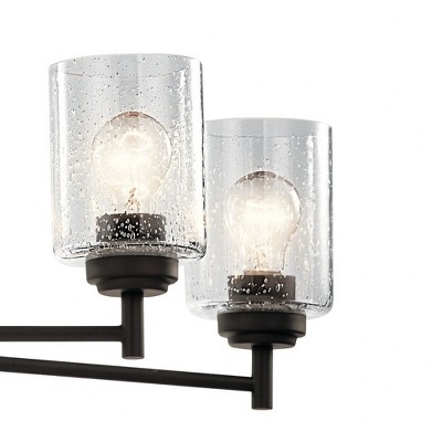 Winslow 8-Light Bronze Chandelier with Clear Seeded Glass Shades