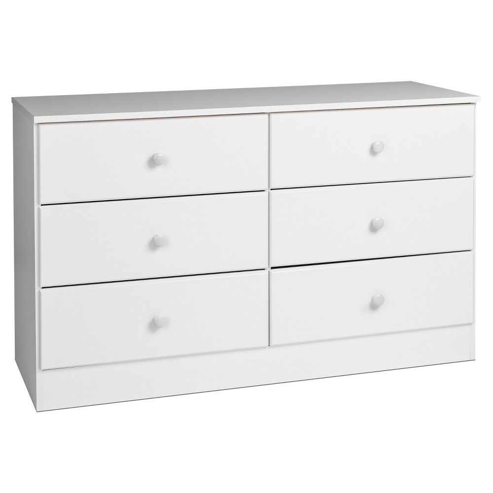 Prepac Astrid 6-Drawer Dresser, Fresh White, incomplete 