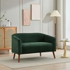 51"W Loveseat Couch Sofa with Curved Armrests and Corduroy Upholstery, Ivory/Orange/Green/Gray/Navy--ModernLuxe - 2 of 4