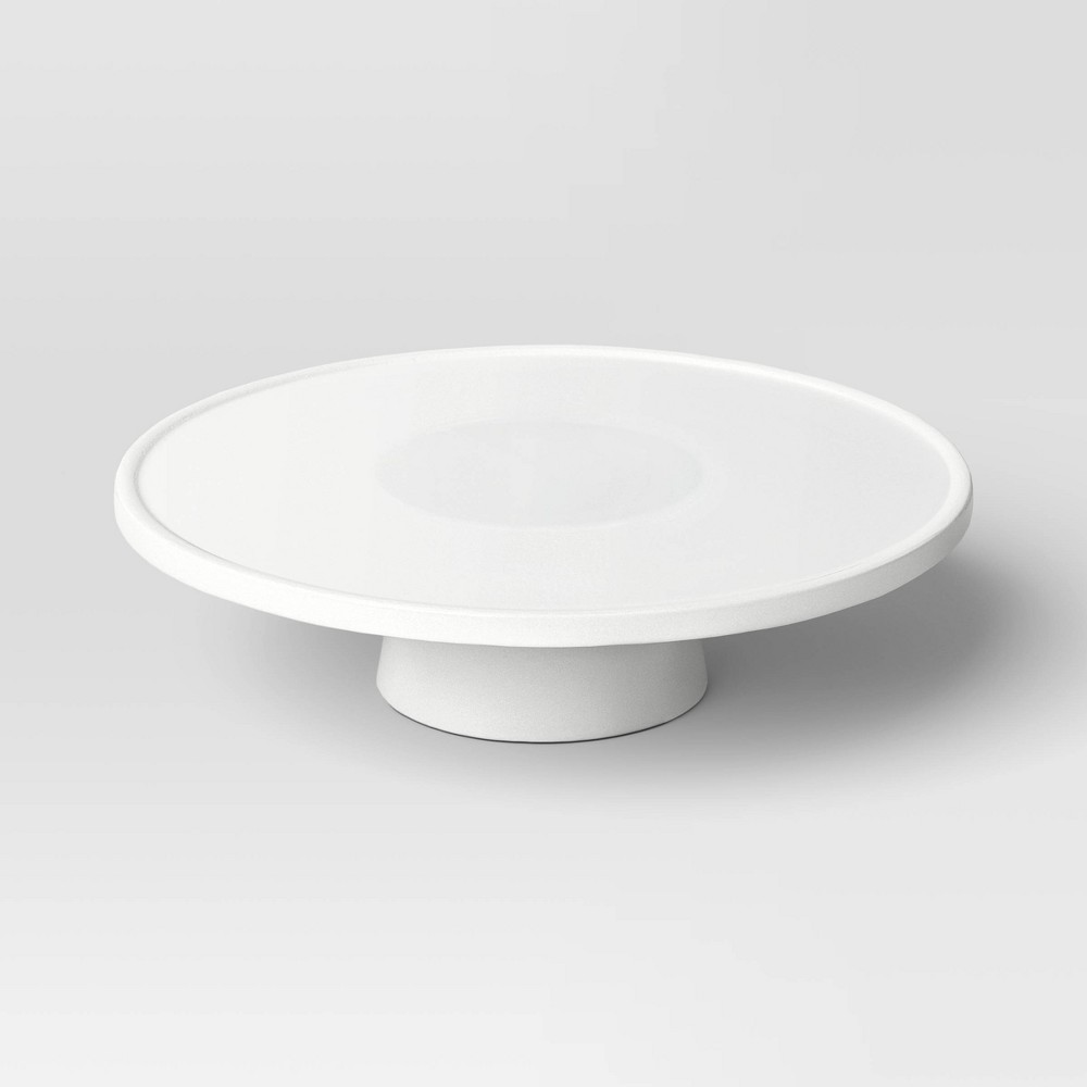 Photos - Serving Pieces Porcelain Round Cake/Dessert Stand White - Threshold™