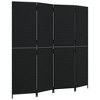 vidaXL Room Divider 4 Panels Black Poly Rattan - 2 of 4