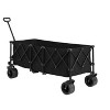 Grungis Foldable Extended Wagon Cart,Shopping Cart with Big All-Terrain Beach Wheels & Drink Holders,Utility Cart for Camping,Shopping - 3 of 4