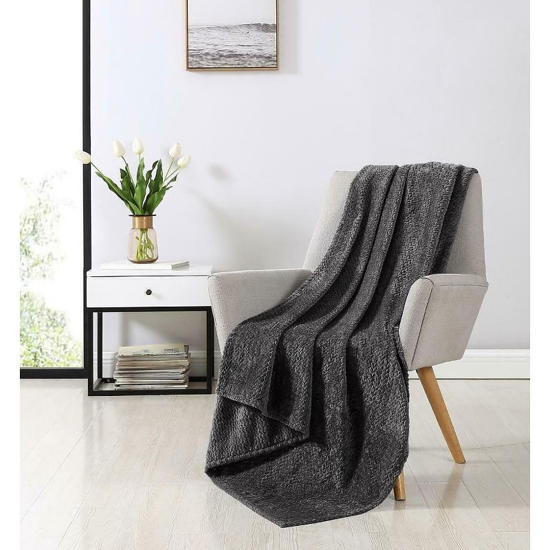 Kate Aurora Ultra Soft & Plush Herringbone Fleece Throw Blanket Covers, 1 of 5