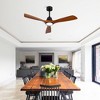 TOBILI Hot sales 52 Inch Modern Black Ceiling Fan With Light 3 Solid Wood Blades - 4 of 4