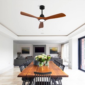 TOBILI New Model 52 Inch Wood Ceiling Fans With Lights,Black Ceiling Fan For Living Room, Bedroom - 1 of 4
