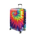 FUL Tie Dye Nested 3 Piece Luggage Set, Spinner Rolling Luggage Suitcases, 28in, 24in, and 20in Sizes, ABS Hard Cases, Pink