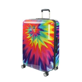 FUL Tie-dye Swirl 28 Inch Expandable Spinner Rolling Luggage Suitcase, ABS Hard Case, Upright, Tie-dye