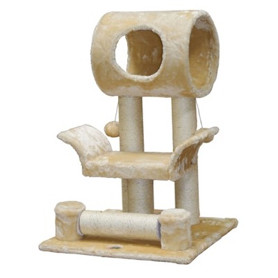 Go Pet Club 28" Cat Tree Scratcher Condo With Sisal Covered Toys F13