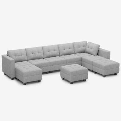 Belffin Modular Weave Sofa with Storage Seat and Ottoman (8 Seats + 8 Sides)