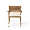 PAGED Patio Dining Chairs Set of 2 Stylish Wood Outdoor Chair with Slat Panel Design for Garden, Lawn, Balcony, Patio, Teak - 2 of 4