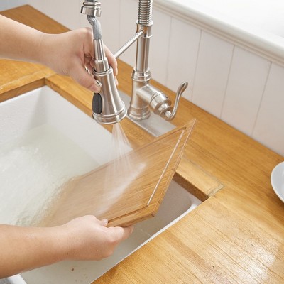 Brushed Nickel Single-Handle Pull-Down Sprayer Kitchen Faucet