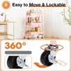 INFURNIC Utility Storage Carts 3-Tier Rolling Cart Metal Organizer Kitchen Trolley Bathroom Laundry Room Bar Office Shelves, Pink, 17.4"*12"*31" - 4 of 4