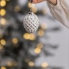 TopComfy Decorative Object Glass Christmas Ball Ornaments Set of 6 for Holiday Party Decorations, White, 3.8"*3.8"*4.2" - 4 of 4