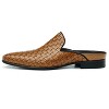 Santimon Men's Woven Leather Mules Stylish Slip-on Backless Loafers - 3 of 4