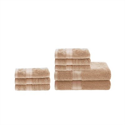 4 Piece Bath Towel Set, Rayon From Bamboo And Cotton, Plush And Thick,  Solid Terry Towels With Dobby Border, Cocoa - Blue Nile Mills : Target