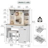 Vlsrka Makeup Vanity With Sliding LED Mirror and Outlets - 4 of 4