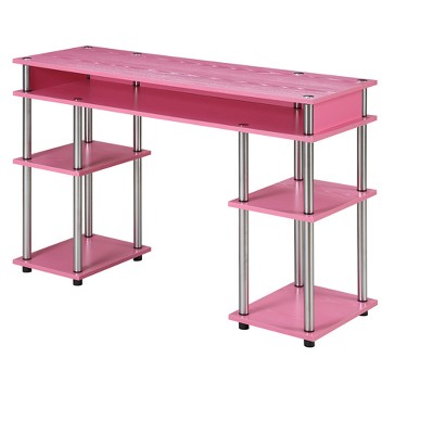 Convenience Concepts Designs2Go Pink Trestle Desk