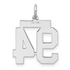 Black Bow Jewelry 14k White Gold, Jersey Collection, Medium Number 94 Pendant - 3 of 4