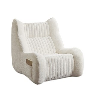 Vynxaria Oversized Bean Bag Chair for Adults, Chenille Fabric (Snowflake Velvet), 35D High-Resilience Sponge, Armrests + Ergonomic Design - 1 of 4